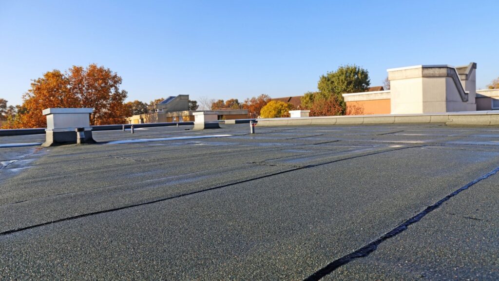 Residential roof repair team working on Troutdale home