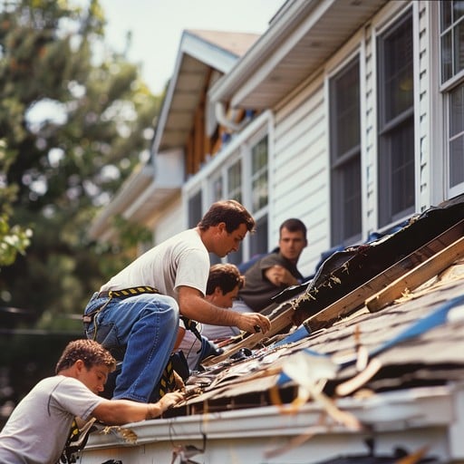Alpine Exteriors repairing roof on Tigard residential home