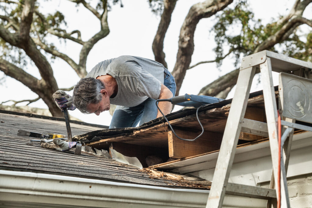 Professional roof repair team working in Tigard neighborhood